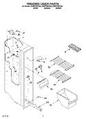 FREEZER LINER Diagram and Parts List for ED20TKXFN06  Whirlpool Refrigerator