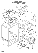 LINER Diagram and Parts List for ET8FTEXKQ00  Whirlpool Refrigerator