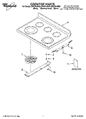 COOKTOP PARTS Diagram and Parts List for GR673LXSS0  Whirlpool Range