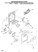 DISPENSER FRONT PARTS Diagram and Parts List for GS5SHAXNQ00  Whirlpool Refrigerator