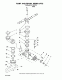 PUMP AND SPRAY ARM PARTS Diagram and Parts List for DU811SWPQ4  Whirlpool Dishwasher