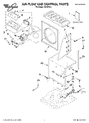 AIR FLOW AND CONTROL PARTS Diagram and Parts List for AD40DSL3  Whirlpool Dehumidifier