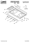 COOKTOP PARTS Diagram and Parts List for TGP305RV1  Estate Range