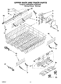 UPPER RACK AND TRACK PARTS Diagram and Parts List for KUDS01DLSP6  KitchenAid Dishwasher