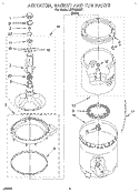 AGITATOR, BASKET AND TUB Diagram and Parts List for LBT6133AW1  Whirlpool Washer