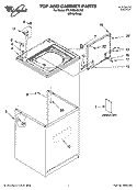 TOP AND CABINET PARTS Diagram and Parts List for 8TLSQ9545LW0  Whirlpool Washer