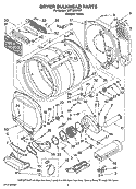 DRYER BULKHEAD PARTS Diagram and Parts List for MET3800TW1  Maytag Washer Dryer Combo