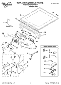 TOP AND CONSOLE PARTS Diagram and Parts List for 7MWGD9200TQ0  Whirlpool Dryer
