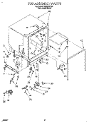 TUB ASSEMBLY Diagram and Parts List for DP8700XYN4  Whirlpool Dishwasher