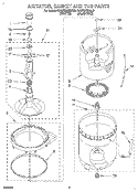 AGITATOR, BASKET AND TUB Diagram and Parts List for KAWE870BWH0  KitchenAid Washer