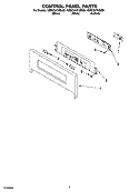 CONTROL PANEL PARTS Diagram and Parts List for KEBC247KBL05  KitchenAid Wall Oven