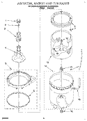 AGITATOR, BASKET AND TUB Diagram and Parts List for 6LBR5132AN1  Whirlpool Washer