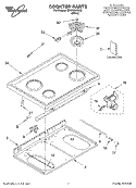 COOKTOP PARTS Diagram and Parts List for RF4700XEW9  Whirlpool Range