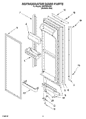 REFRIGERATOR DOOR PARTS Diagram and Parts List for GD5YHEXLS01  Whirlpool Refrigerator