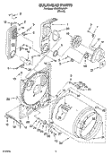 BULKHEAD PARTS Diagram and Parts List for 4PLGC8647JT1  Whirlpool Dryer