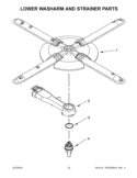 LOWER WASHARM AND STRAINER PARTS Diagram and Parts List for KUDC10IBBL0  KitchenAid Dishwasher