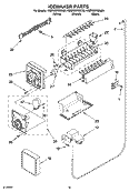ICEMAKER PARTS, OPTIONAL PARTS Diagram and Parts List for KSRF25FRBL00  Whirlpool Refrigerator
