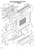 DOOR AND DRAWER PARTS Diagram and Parts List for KGRC608LSS0  KitchenAid Range