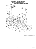CONTROL PANEL PARTS Diagram and Parts List for GI1500PHB6  Whirlpool Ice Maker