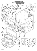 SECTION Diagram and Parts List for GEQ8821KT0  Whirlpool Dryer