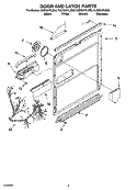 DOOR AND LATCH PARTS Diagram and Parts List for KUDS01FLSS6  KitchenAid Dishwasher