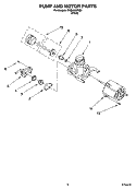 PUMP AND MOTOR PARTS Diagram and Parts List for RUD4000SQ0  Roper Dishwasher