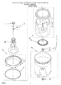 AGITATOR, BASKET AND TUB Diagram and Parts List for LXR6432JQ0  Whirlpool Washer