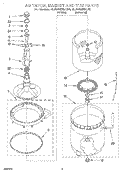 AGITATOR, BASKET AND TUB Diagram and Parts List for 6LSP8255AW0  Whirlpool Washer