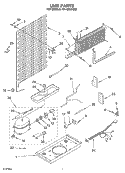 UNIT Diagram and Parts List for RT14BKXKQ00  Roper Refrigerator