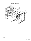 OVEN DOOR Diagram and Parts List for RB100PXV3  Whirlpool Wall Oven