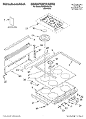 COOKTOP PARTS Diagram and Parts List for KGRC608LSS0  KitchenAid Range
