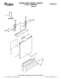 DOOR AND PANEL PARTS Diagram and Parts List for 7WDF530PAYM1  Whirlpool Dishwasher