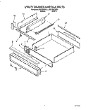 UTILITY DRAWER AND RAIL Diagram and Parts List for KEDC205YWH1  KitchenAid Range
