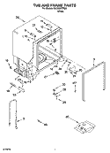 TUB AND FRAME PARTS Diagram and Parts List for DUC600XTPQ6  Whirlpool Dishwasher