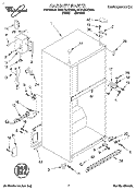 CABINET Diagram and Parts List for 3ET21DKXDN01  Whirlpool Refrigerator