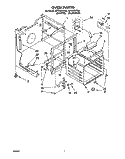 OVEN Diagram and Parts List for RF316PXYN3  Whirlpool Range