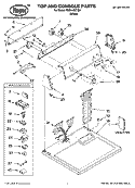 TOP AND CONSOLE PARTS Diagram and Parts List for RGD4400TQ0  Roper Dryer