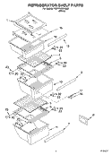 REFRIGERATOR SHELF Diagram and Parts List for 7ED7FHGXKQ00  Whirlpool Refrigerator
