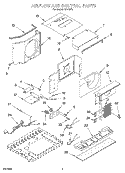 AIR FLOW AND CONTROL Diagram and Parts List for RE123F0  Whirlpool Air Conditioner