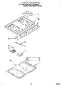 COOKTOP Diagram and Parts List for SF380PEWQ0  Whirlpool Range