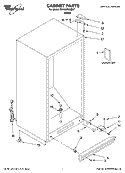 CABINET PARTS Diagram and Parts List for EV150FXMQ07  Whirlpool Freezer