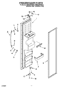 FREEZER DOOR PARTS Diagram and Parts List for KSRG25FKST16  KitchenAid Refrigerator