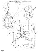 AGITATOR, BASKET AND TUB Diagram and Parts List for CCW5264W2  Whirlpool Washer