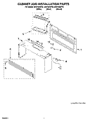 CABINET AND INSTALLATION PARTS Diagram and Parts List for MH2155XPB2  Whirlpool Microwave