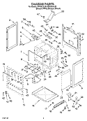 CHASSIS Diagram and Parts List for GR458LXLT0  Whirlpool Range