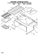 DRAWER & BROILER PARTS, OPTIONAL PARTS Diagram and Parts List for YKERA205PB4  KitchenAid Range