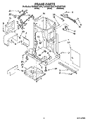 FRAME PARTS Diagram and Parts List for KUCS03CTSS0  KitchenAid Trash Compactor