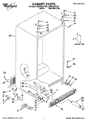 CABINET PARTS Diagram and Parts List for GD5YHAXTQ01  Whirlpool Refrigerator