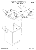 TOP AND CABINET, LIT/OPTIONAL Diagram and Parts List for 3LSR5233BN0  Whirlpool Washer