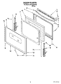 DOOR PARTS, OPTIONAL PARTS (NOT INCLUDED) Diagram and Parts List for RF260BXSW2  Whirlpool Range